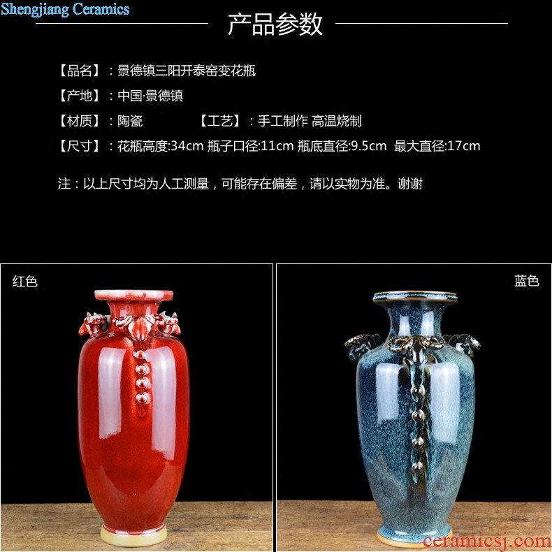 Hand-sketching jingdezhen blue and white porcelain vase furnishing articles of Chinese style living room flower arranging Chinese style porch decoration home decoration