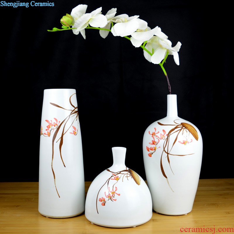 Jingdezhen ceramic hand-painted vases, dried flowers flower arrangement sitting room TV ark of new Chinese style household adornment handicraft furnishing articles