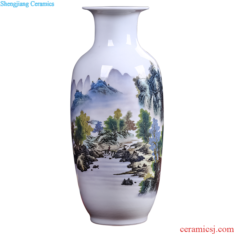 Jingdezhen ceramics vase furnishing articles and modern Chinese style household sitting room adornment archaize porcelain arts and crafts