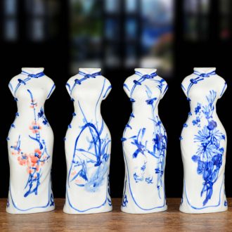 Jingdezhen ceramic vase furnishing articles archaize kiln crack glaze gossip bottles of sitting room adornment style furnishing articles ornaments