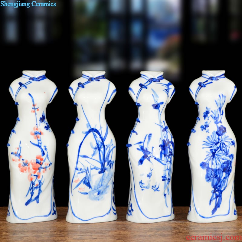 Jingdezhen ceramic vase furnishing articles archaize kiln crack glaze gossip bottles of sitting room adornment style furnishing articles ornaments