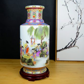 Jingdezhen ceramics Archaize paint colored enamel vase The sitting room home rich ancient frame adornment large-sized furnishing articles