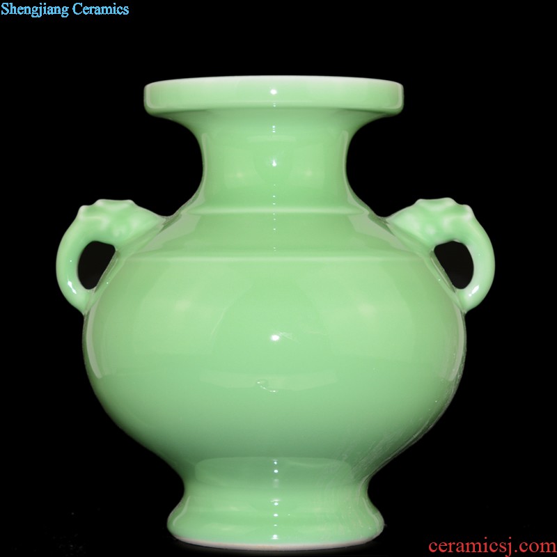 Jingdezhen ceramics hand-painted painting of flowers and pottery vases, sitting room of new Chinese style household decorations with cover pot furnishing articles