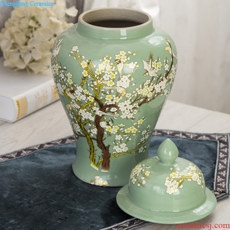 Jingdezhen ceramics hand-painted modern new Chinese vase flower arrangement sitting room home furnishing articles on your table