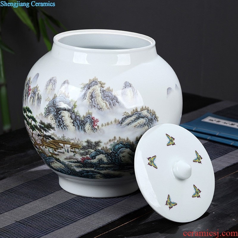 To make Jingdezhen ceramic fish cylinder furnishing articles Household act the role ofing is tasted the study desktop decoration small writing brush washer narcissus basin