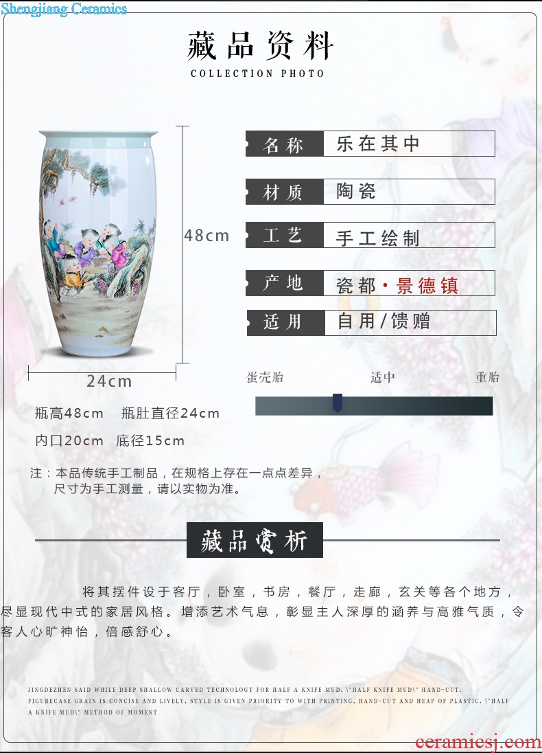 New Chinese style household adornment hand-painted ceramic vases, antique porcelain enamel porcelain furnishing articles example room living room decoration