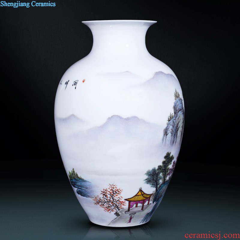 Jingdezhen blue and white porcelain vase penjing masters hand draw a tiger sitting room TV cabinet decoration decoration of Chinese style household