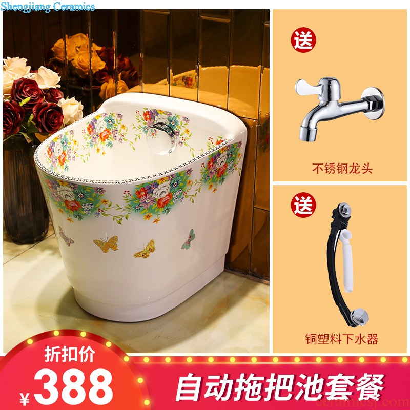 M beautiful ceramic art basin mop mop pool ChiFangYuan one-piece mop pool 42 cm diameter broken tile