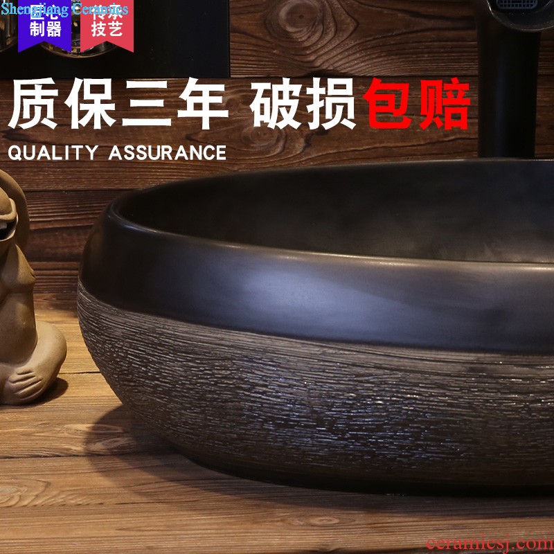 Jia depot circular basin of Chinese style restoring ancient ways is the stage Ceramic art basin sink archaize toilet stage basin