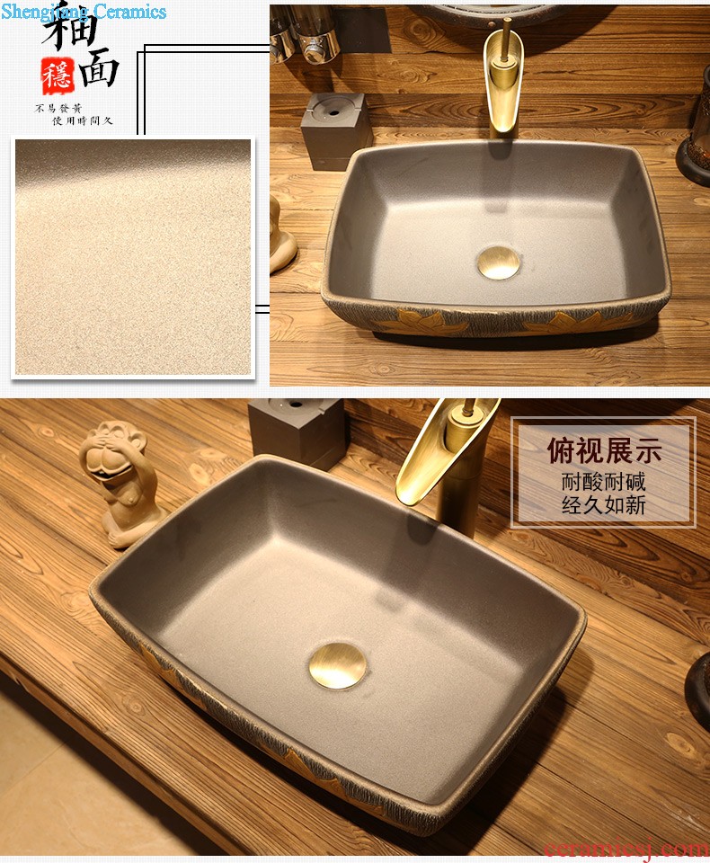 Jia depot The stage basin oval restoring ancient ways Ceramic toilet lavatory basin household art basin sink