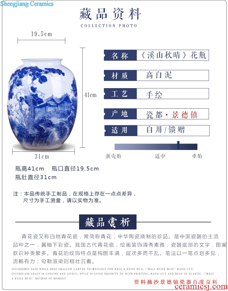 Famous hand-painted pastel jingdezhen ceramics vase furnishing articles every year more than archaize sitting room place large household