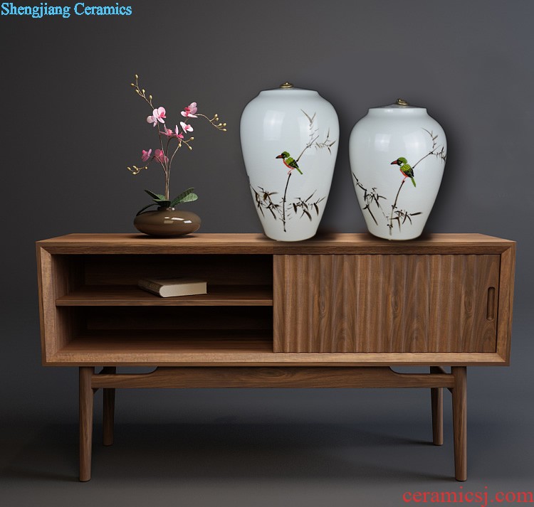 Jingdezhen ceramics The ancient powder enamel antique vase Chinese ancient frame handicraft furnishing articles sitting room