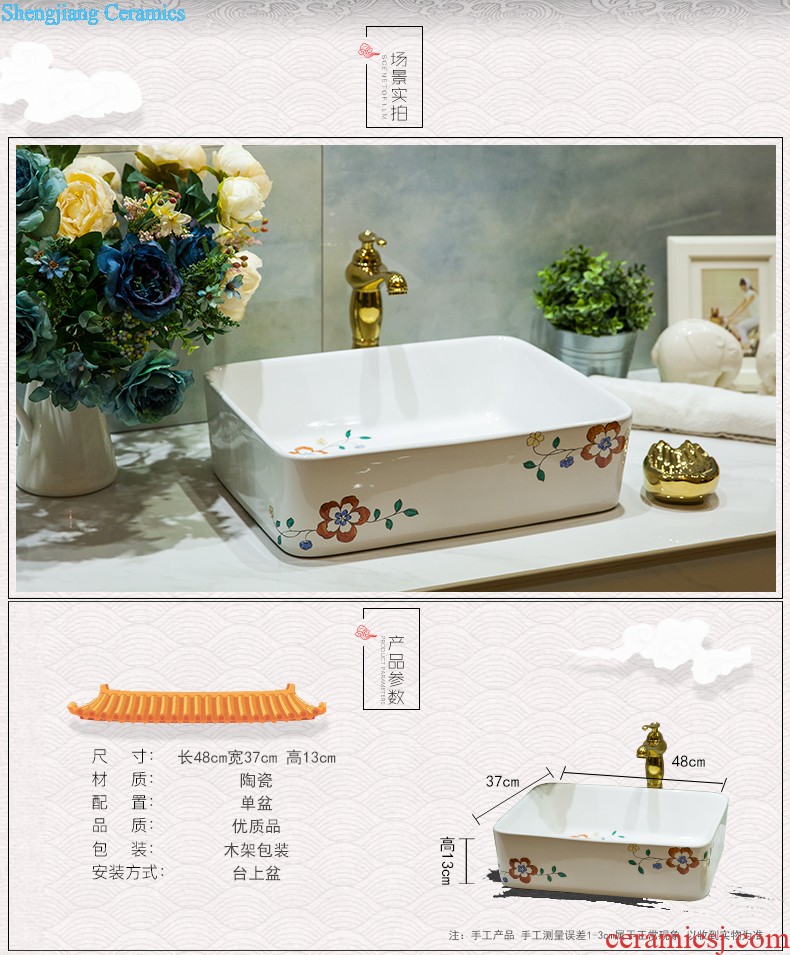 Ceramic basin stage basin sinks art circle European toilet lavabo hand-painted The little lover