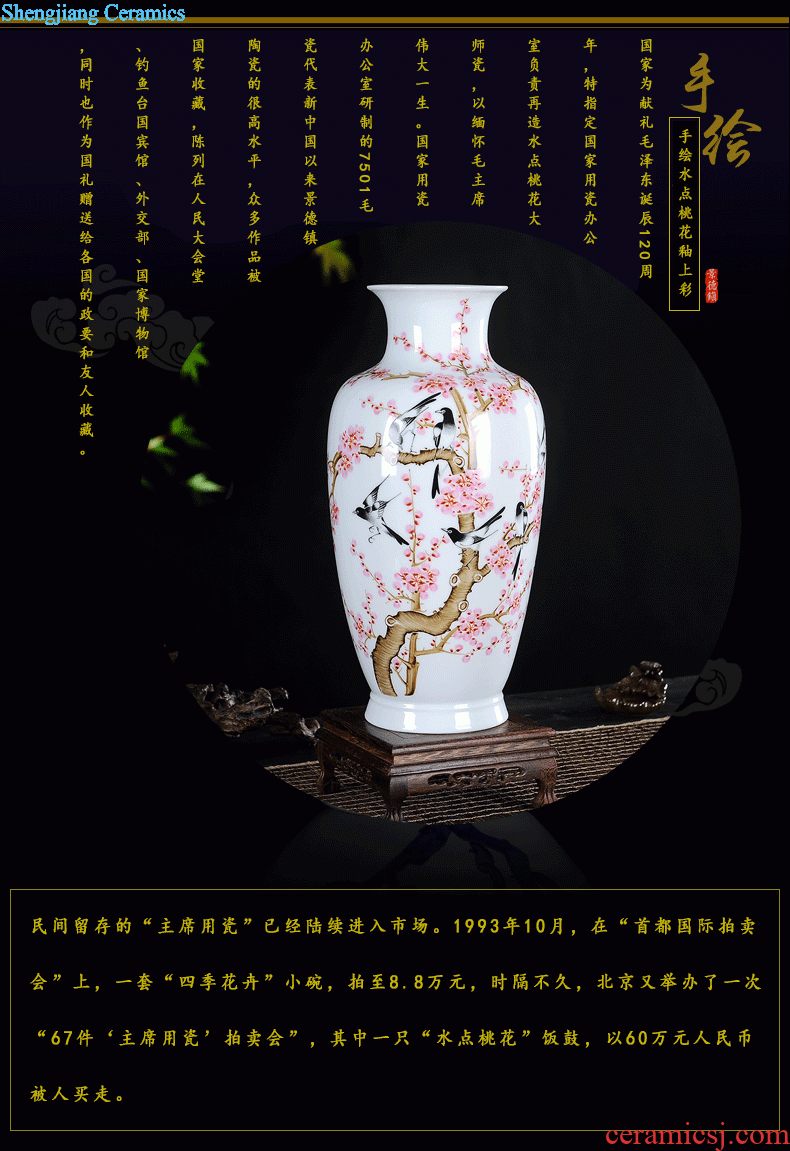 Jingdezhen ceramics hand-painted antique blue and white porcelain vase furnishing articles sitting room home decoration of Chinese style restoring ancient ways of handicraft