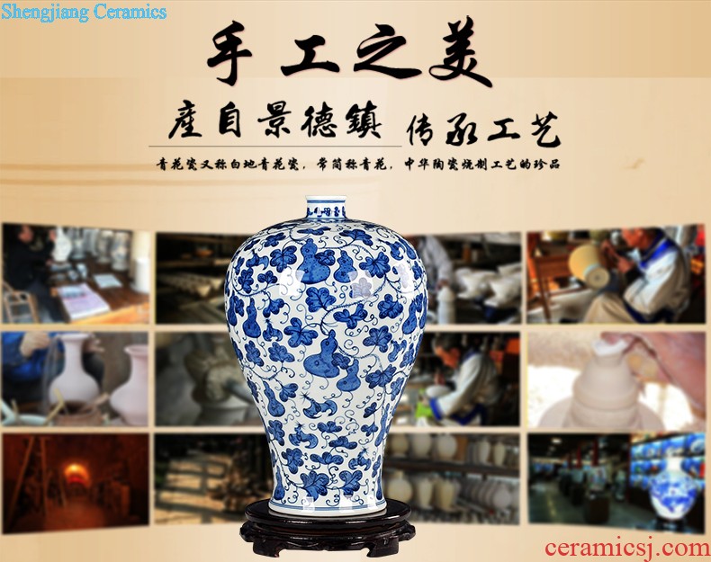 Jingdezhen ceramics furnishing articles furnishing articles Chinese blue and white porcelain vase decoration style of the ancients household flower arrangement sitting room adornment