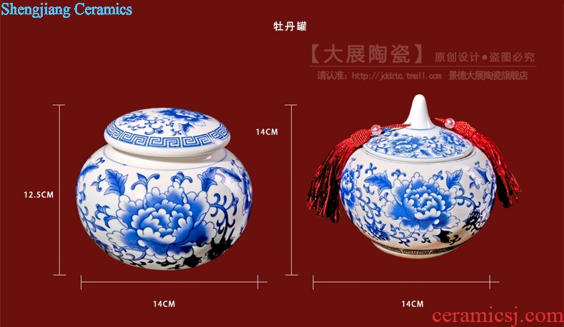 To make Jingdezhen ceramic tea pot 5 jins of pu-erh tea powder POTS seal pot black tea store tea tea storage warehouse big yards