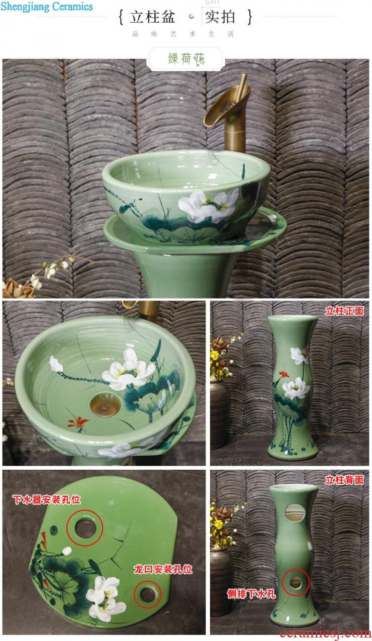 Lavatory ceramic household toilet wash face basin oval stage basin size lavabo European art