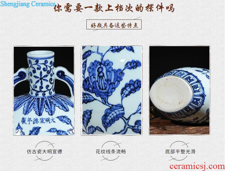 Jingdezhen ceramic hand-painted vases creative modern new Chinese style household sitting room adornment handicraft storage tank furnishing articles