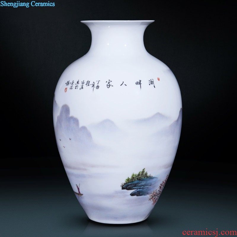 Jingdezhen blue and white porcelain vase penjing masters hand draw a tiger sitting room TV cabinet decoration decoration of Chinese style household