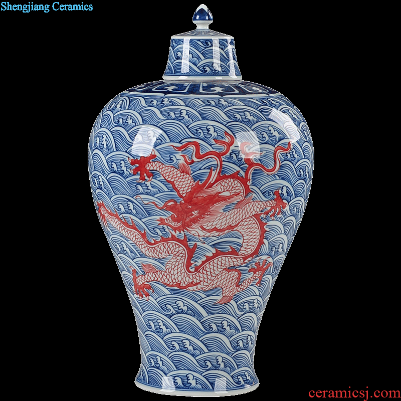 Exhibition of jingdezhen ceramics vase sitting room place luck vase household act the role ofing is tasted Chinese red ornaments