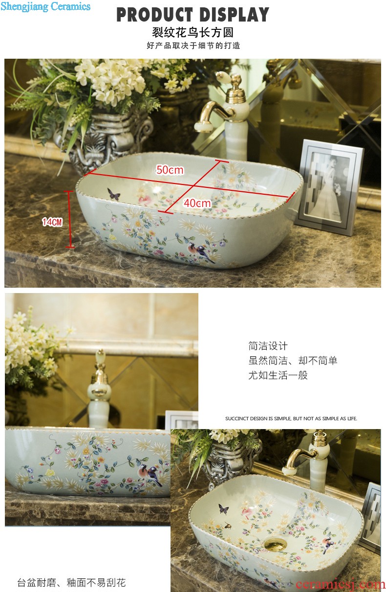 On the ceramic POTS on the oval wash gargle lavabo lavatory basin bathroom art basin of household