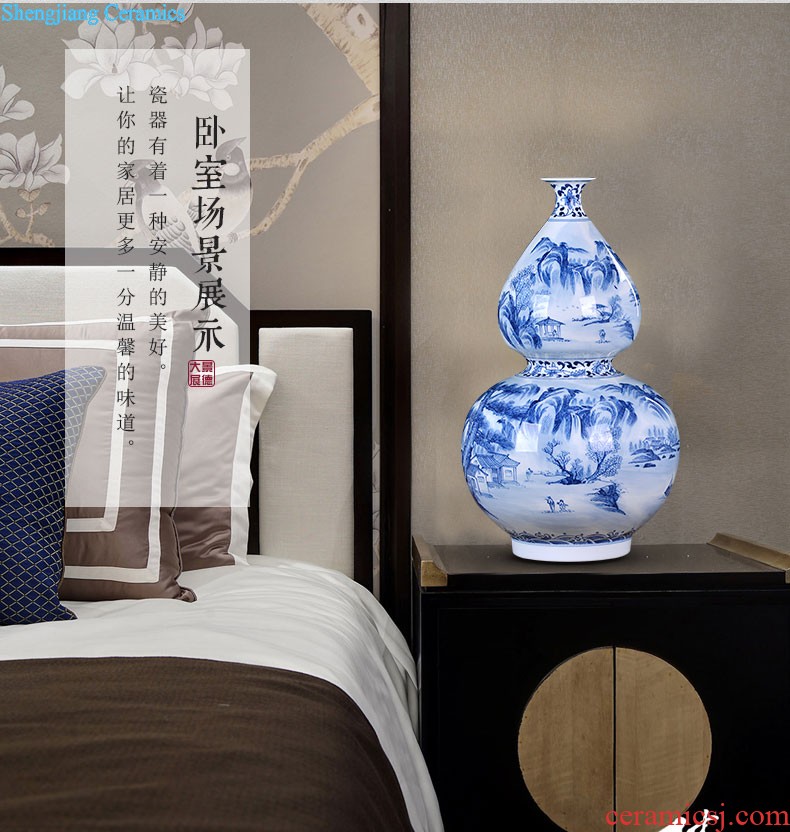 Manual creative jingdezhen ceramics wine furnishing articles bookcase sitting room adornment art vase dried flower vase