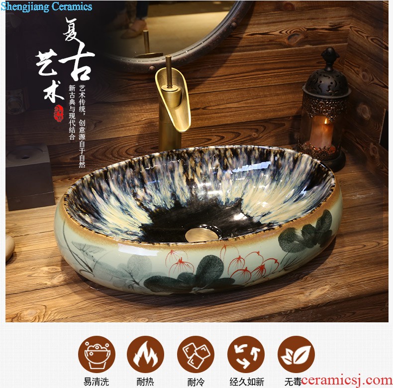 Jia depot lavatory elliptic toilet stage basin of Chinese style restoring ancient ways is the sink basin ceramic art basin to the balcony