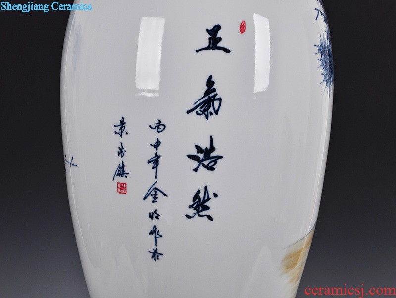 Famous art furnishing articles home sitting room adornment ikea jingdezhen ceramic vases, big flowerpot rich ancient frame decoration