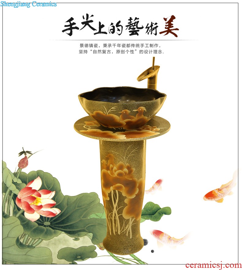 Koh larn, qi ceramic art basin mop mop pool ChiFangYuan one-piece mop pool diameter 40 cm lotus