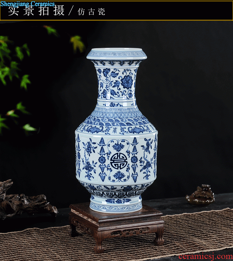 Thin jingdezhen ceramic vase decorated the living room New Chinese style living room furnishing articles hand-painted hotel TV ark decoration