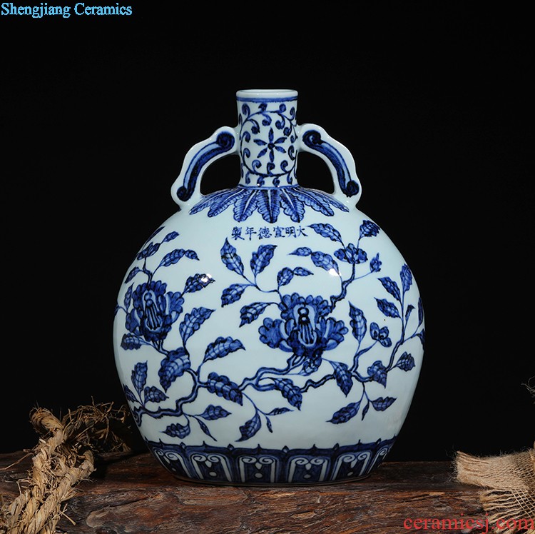 Jingdezhen ceramic hand-painted vases creative modern new Chinese style household sitting room adornment handicraft storage tank furnishing articles