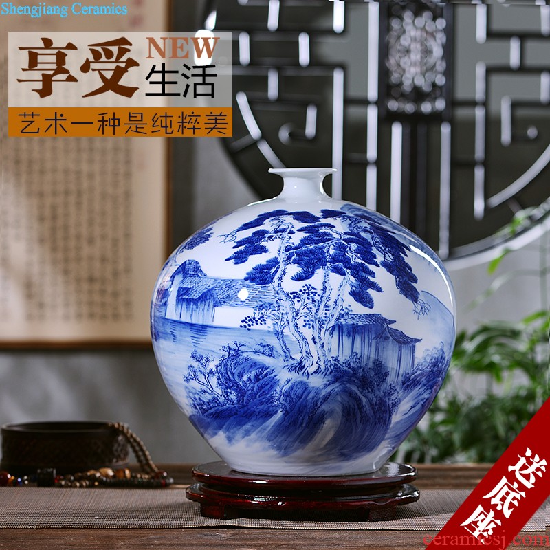 Jingdezhen blue and white porcelain features handmade ceramic vase Mei bottles of antique vase sitting room place home decoration