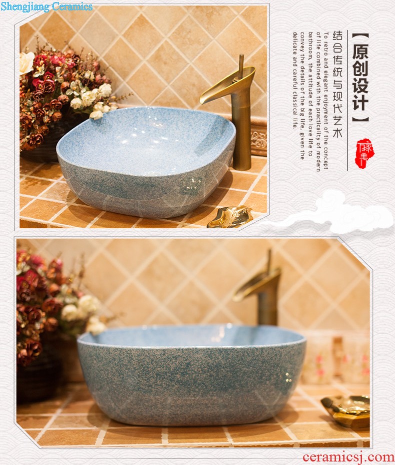 M beautiful ceramic art basin mop mop pool ChiFangYuan one-piece ash cyanine mop pool 42 cm diameter