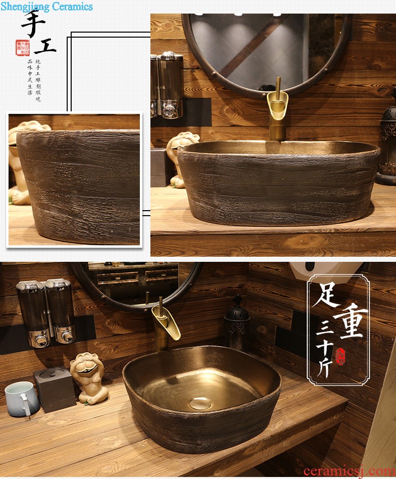 Jia depot ceramic column basin sink console art basin outdoor column type lavatory restoring ancient ways