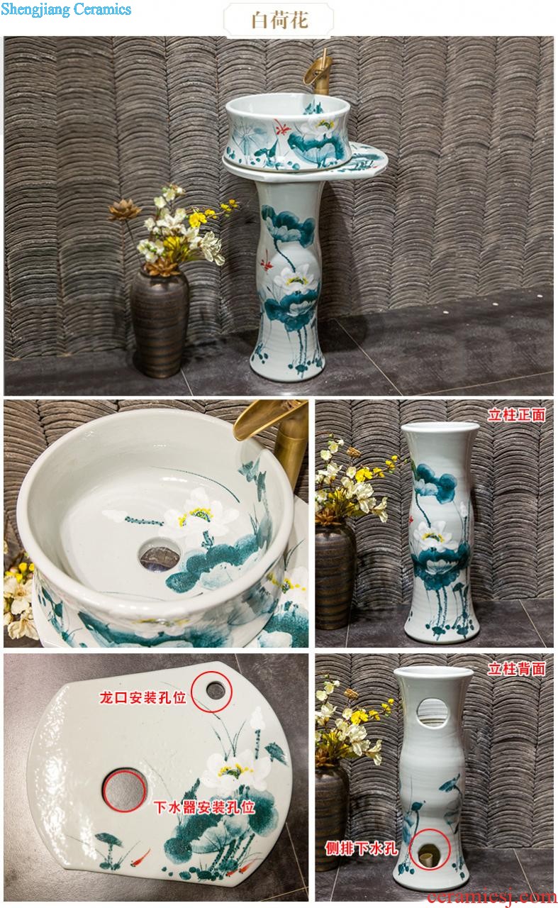 M beautiful ceramic mop pool Jingdezhen art mop basin balcony outdoor mop pool black whirlwind