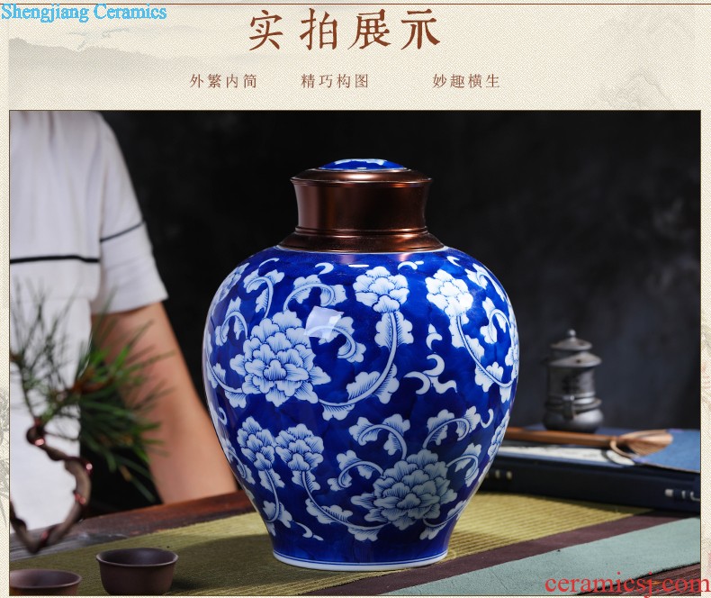 Large cake packing box pu 'er tea to wake the seventh, peulthai the caddy ceramics POTS jingdezhen porcelain seal POTS