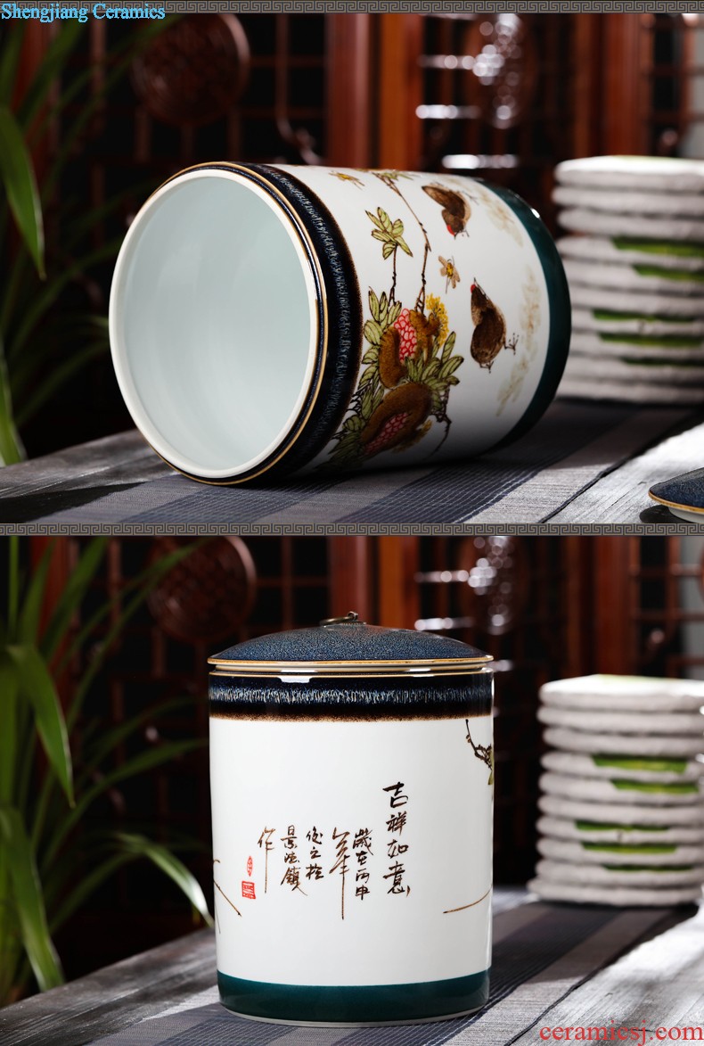 Famous hand-painted jingdezhen ceramic vase household adornment handicraft furnishing articles gift sitting room furniture furnishing articles