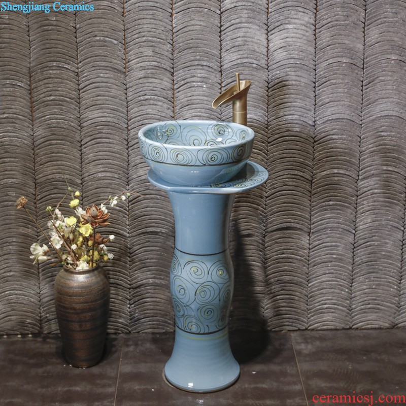 M beautiful ceramic art basin mop mop pool ChiFangYuan one-piece mop pool carved lotus flower diameter of 30 cm