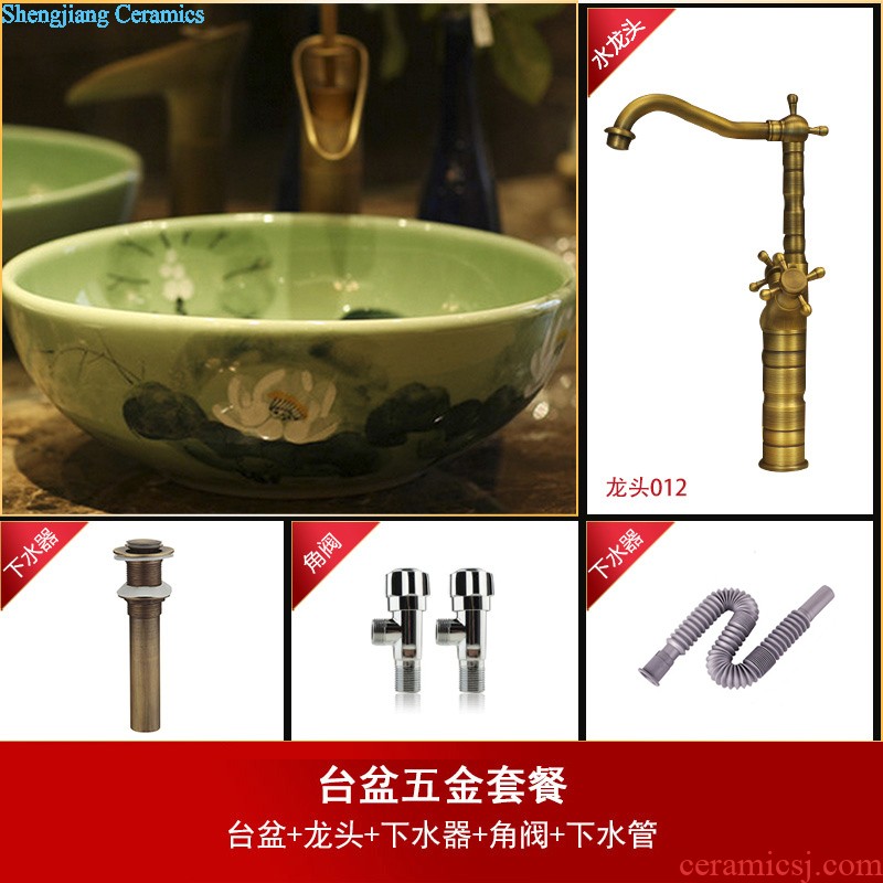 Jingdezhen ceramic contracted household pillar bowl lavatory toilet lavabo, pillar type restoring ancient ways is the white lotus