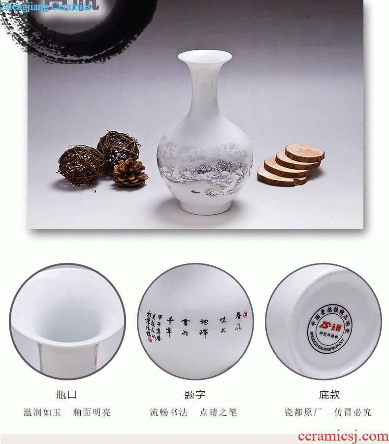 Jingdezhen ceramics The quartet lucky bamboo vase The living room table decoration flower art handicraft furnishing articles