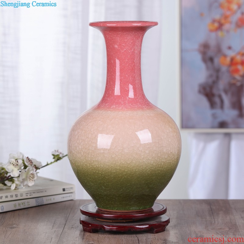 Jingdezhen ceramic vase office furnishing articles yellow sitting room TV ark household decorates porch ark crafts