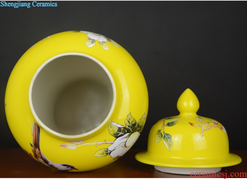 Jingdezhen ceramic vase household the general pot of new Chinese style porch example room dry flower arranging flowers soft adornment is placed