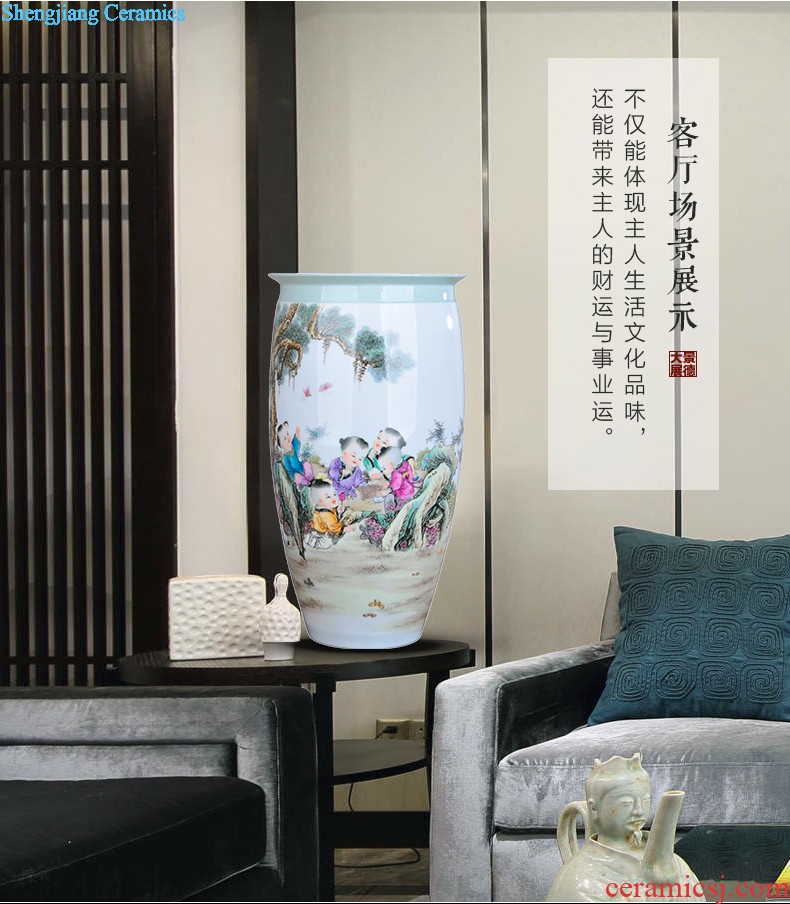 New Chinese style household adornment hand-painted ceramic vases, antique porcelain enamel porcelain furnishing articles example room living room decoration