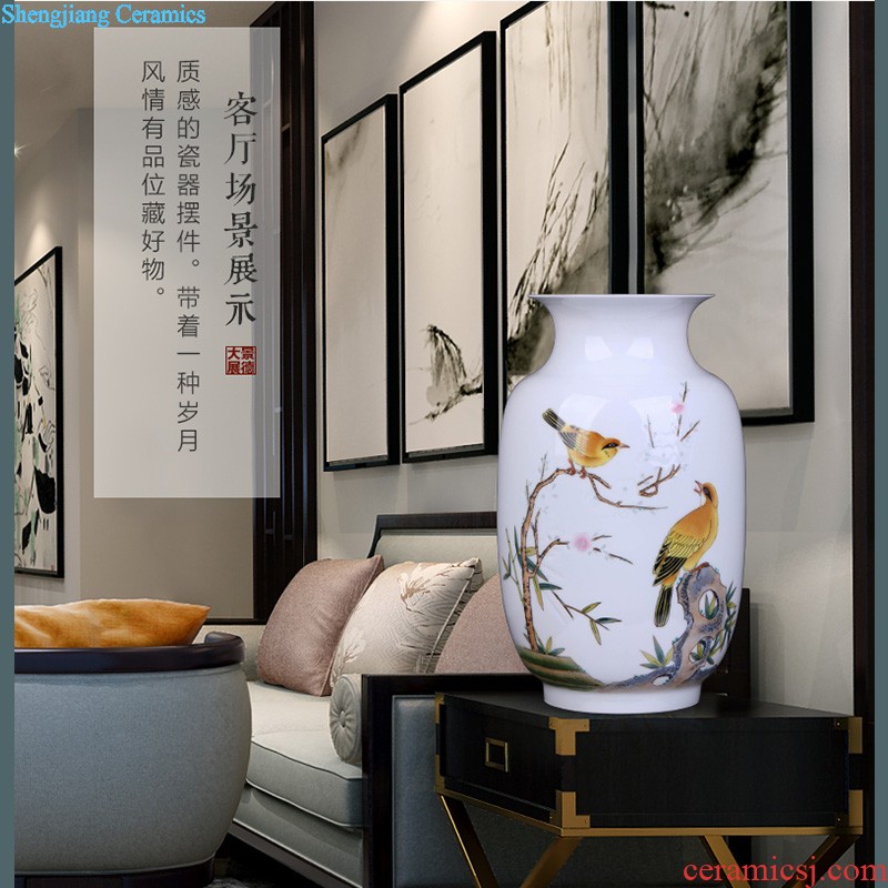 New Chinese style of jingdezhen ceramic vase Hand-painted archaize modern blue and white porcelain home decoration handicraft furnishing articles