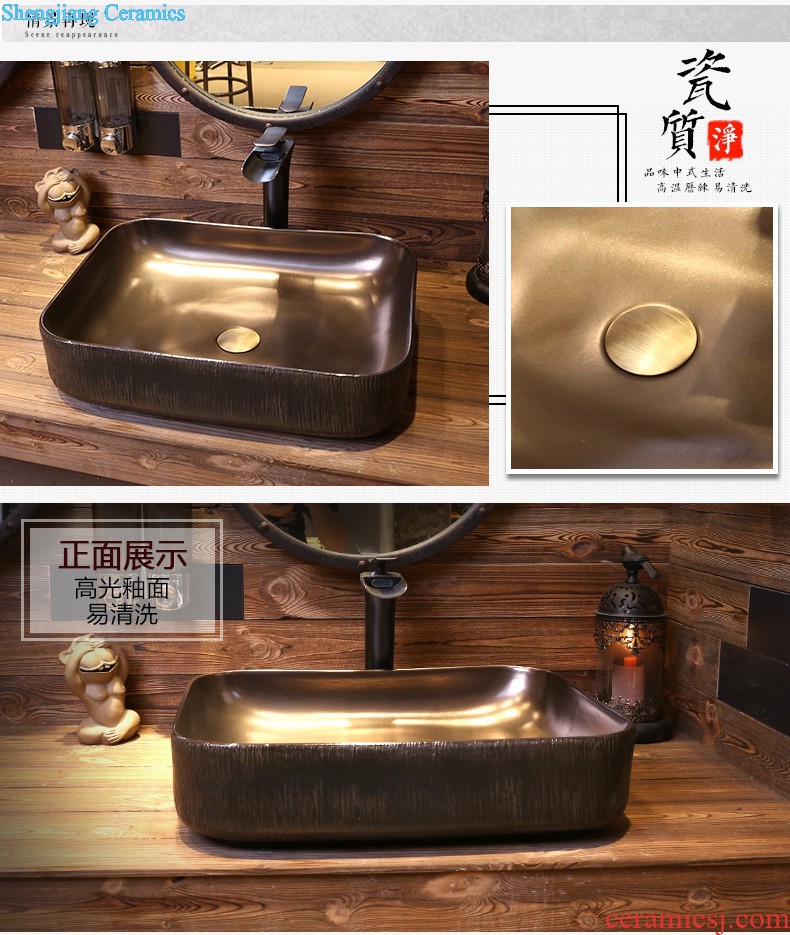 Jia depot Chinese ceramic wash basin The stage basin basin sink archaize square bathroom art basin basin