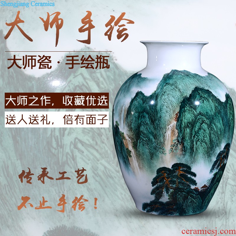 Jingdezhen ceramic thin body is hand-painted vases, furnishing articles MeiKaiWuFu home wine sitting room adornment ornament