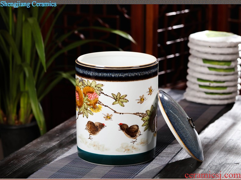 Famous hand-painted jingdezhen ceramic vase household adornment handicraft furnishing articles gift sitting room furniture furnishing articles