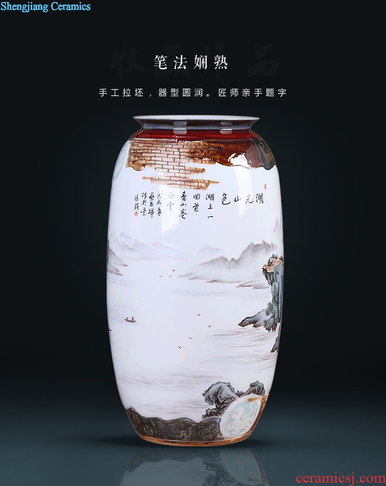 Jingdezhen ceramics vase hand-painted thin bamboo fetal porcelain Chinese style household act the role ofing is tasted the sitting room porch TV ark furnishing articles