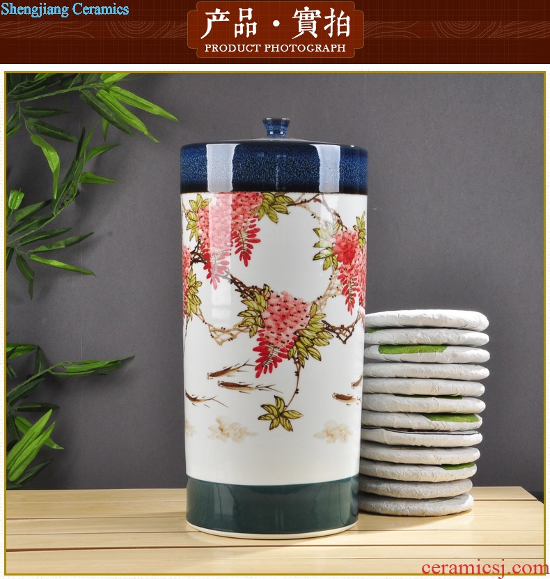 Jingdezhen hand-painted ceramic vase and exquisite porcelain sitting room place decoration contemporary and contracted rural new Chinese style bottle