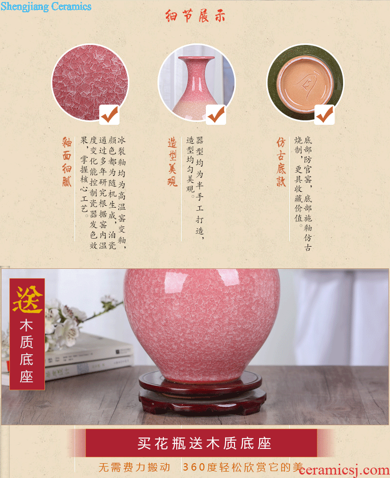 Jingdezhen ceramic vase office furnishing articles yellow sitting room TV ark household decorates porch ark crafts